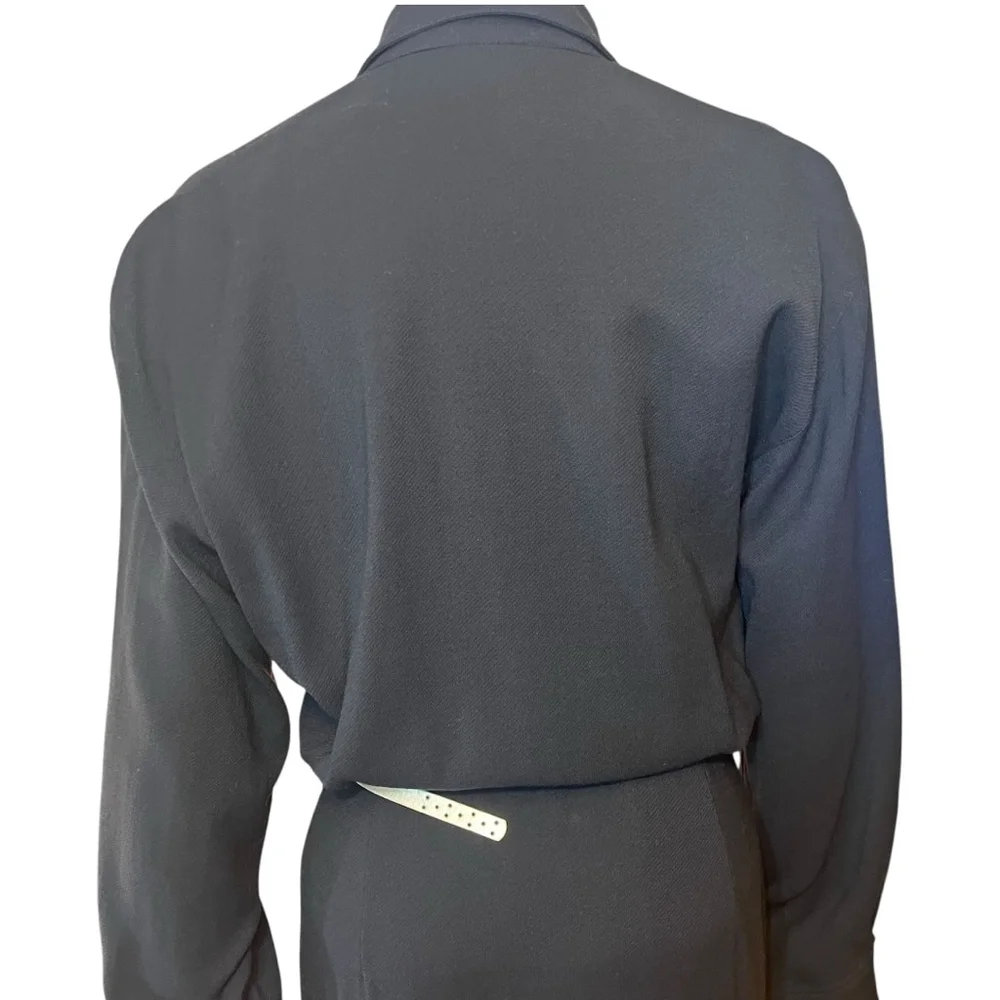 Louis Féraud Vintage Wool Wrap Dress, West Germany, 10, Black - Picture 12 of 16